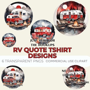 Red Travel Trailer PNG Design: RV Life Sublimation Art (Digital Download)