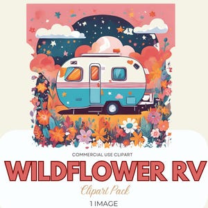 Clipart fantaisiste de VR PNG | Usage commercial pour les t-shirts Mode féminine |  Cartes postales et sublimation | Conception de remorque de glamping à faire soi-même | Conception de camping