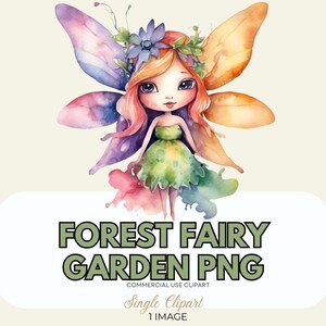 Garden Fairy Digital Clip Art | Enchanted Forest Fairy Design for DIY Projects | Printable Art for Crafts | Commercial Use Fairy PNG
