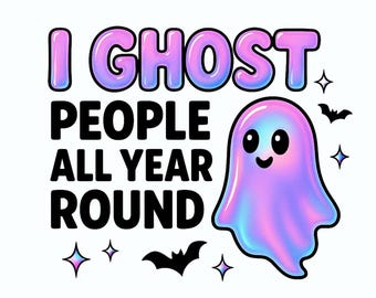 Clipart fantôme irisé : PNG Kawaii pastel pour travaux manuels d'Halloween (téléchargement numérique)