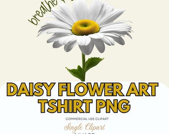 Daisy 'Breath and Smile' PNG: Minimalist Floral Sublimation (Digital Download)
