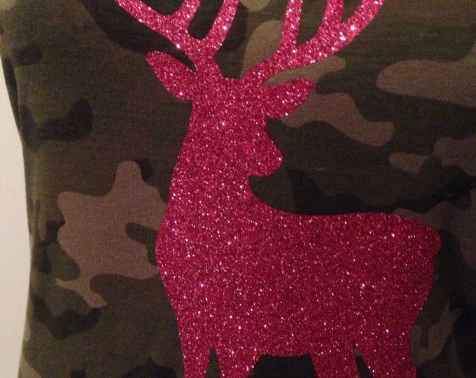 Pink Camo Shirt Camo Tee Glitter Camo Tshirt Custom Camo Pink Tshirt