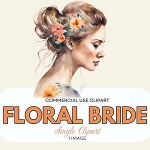Noiva Floral Coque Desarrumado com Tatuagem PNG | Boho Bride Clip Art | Design Digital de Casamento de Alta Resolução para Camisetas, Artesanato e Impressão sob Demanda