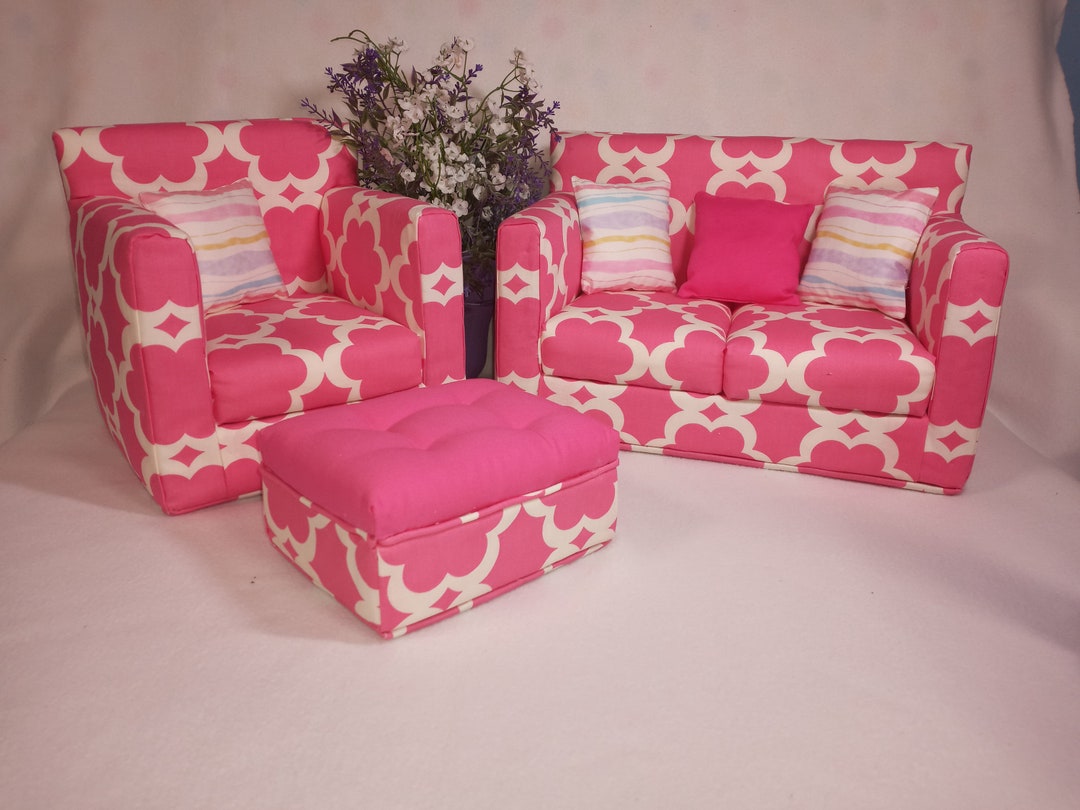 Doll Furniture Set for 18 Inch Dolls Sofa Chair Ottoman Etsy