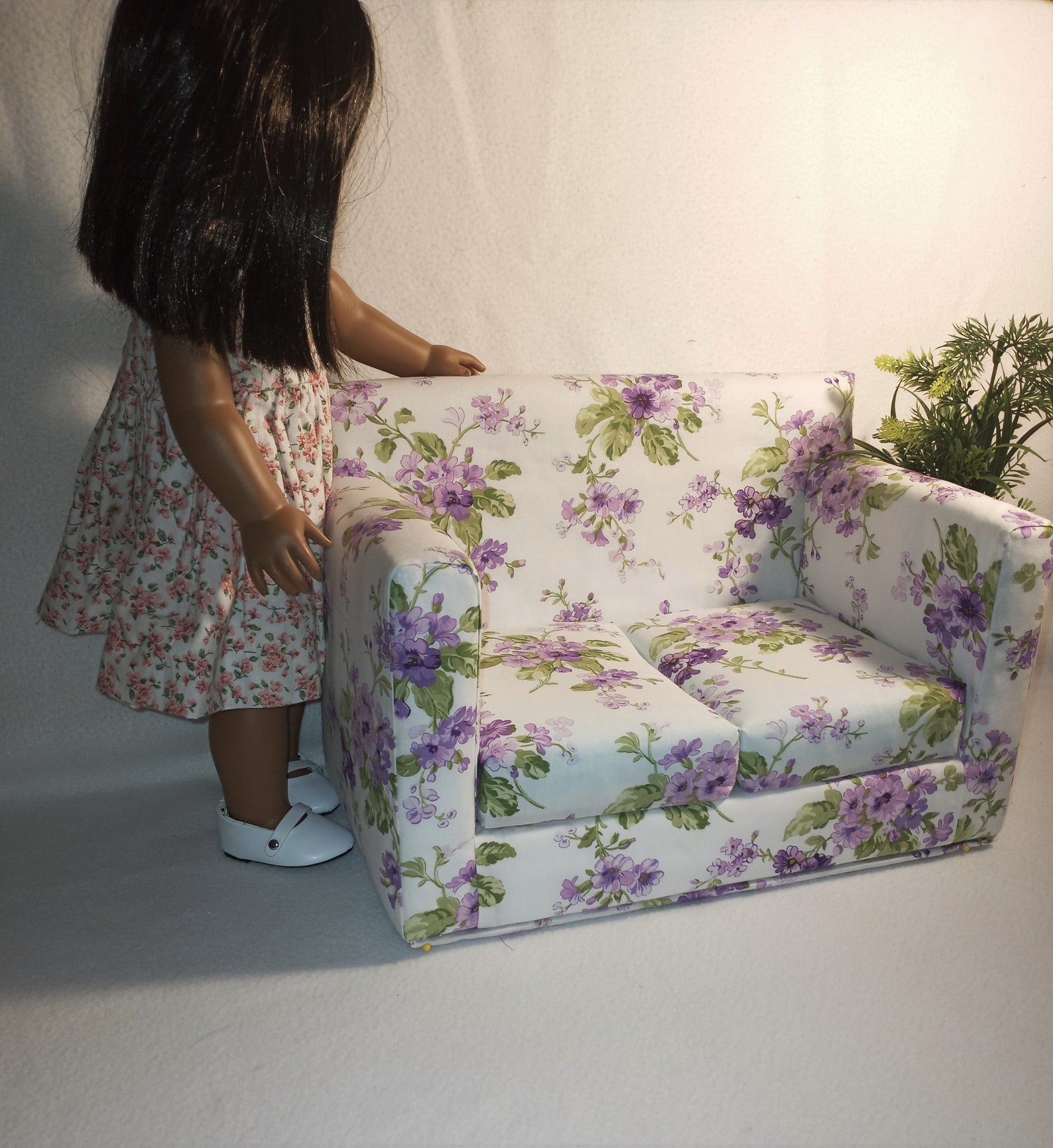 Doll Sofa for 18 Inch Dolls Modern Style Couch Lavender Etsy