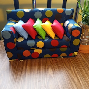 Doll Furniture  Sofa, and Ottoman fits 11 1/2 Inch dolls Dollhouse Furniture