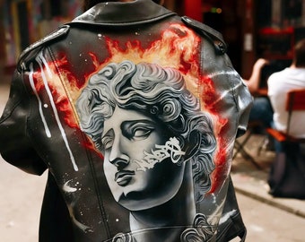 h.NAOTOxPlasticTreeコラボ ペイント加工ジャケット レア Michael Jackson Owned 80s Tony Alamo Leather Motorcycle Jacket