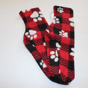 Women's Polar Fleece Socks Slipper Socks Red Black Plaid Paw Print Choose Size