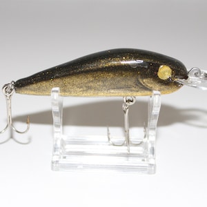 Crankbait Handmade One of A Kind Fishing Lure Brown Glitter