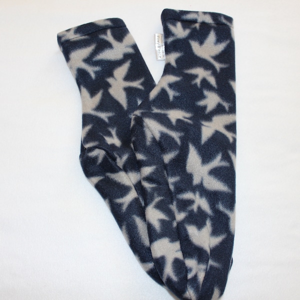 Men's Polar Fleece Socks Slipper Socks Navy Birds Choose Size