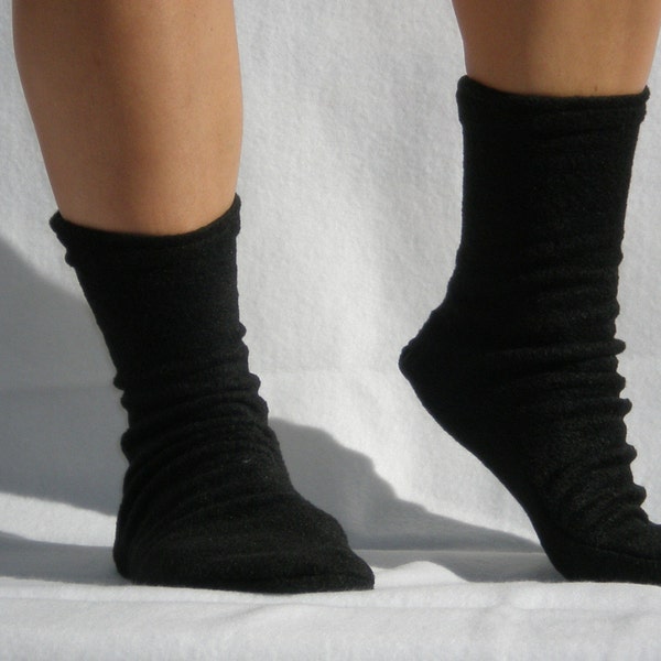 Polar Fleece Socks Slippers Black