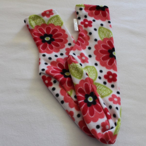 Women's Polar Fleece Socks Slipper Pink Flowers Dots Choose Size