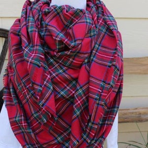 Tartan Plaid Blanket Scarf Zara Inspired Red Stewart Plaid