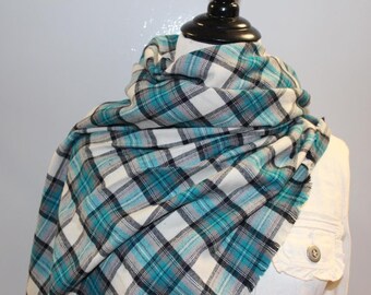 teal plaid scarf