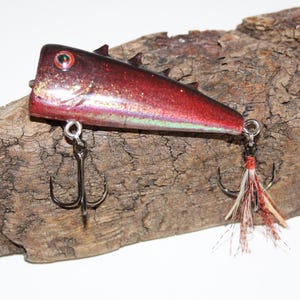 Handmade One of a Kind Red Popper Fishing Lure