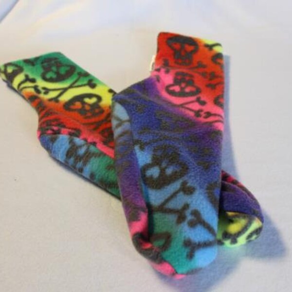 Women's Polar Fleece Socks Slipper Socks Rainbow Skulls Choose Size