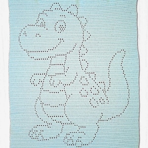 Patrón PDF de manta de bebé a crochet con filete de dinosaurio Roary