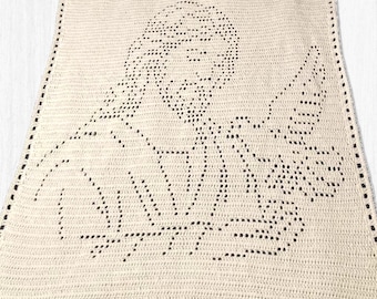 Jesus and Dove Filet Crochet Baby Blanket Pattern: US/UK Terms (PDF Download)