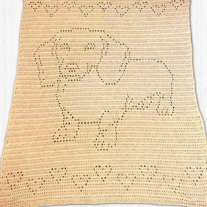 Dachshund Filet Crochet Baby Blanket PDF Pattern | Sausage Wiener Dog