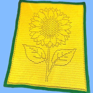 Zonnebloemfilet gehaakt babydekentje pdf-patroon