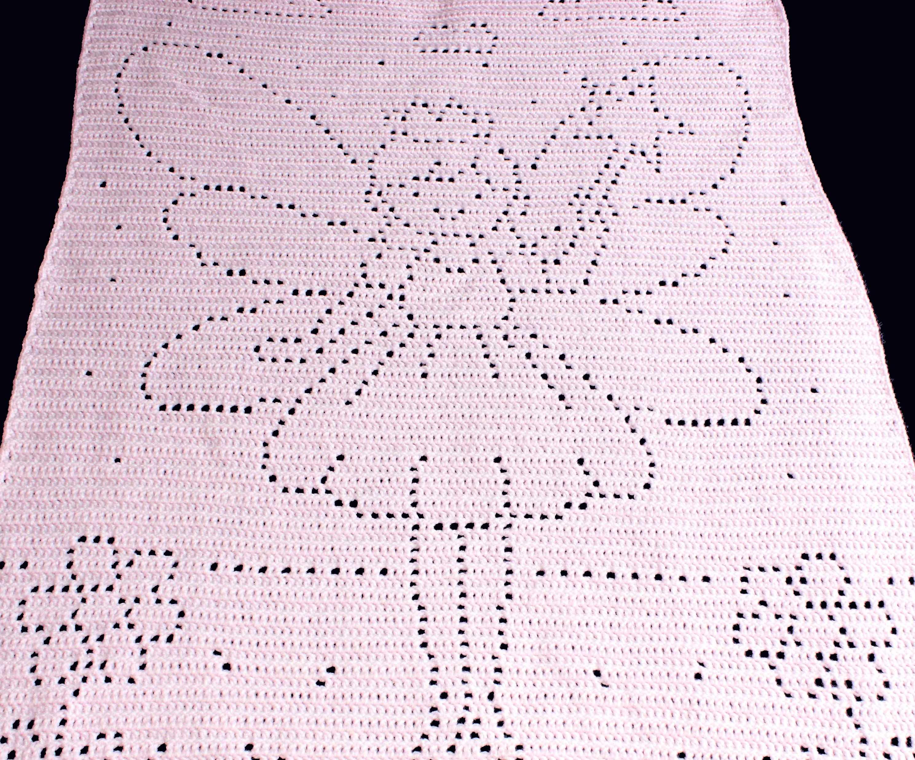 Fairy Princess Filet Crochet Blanket