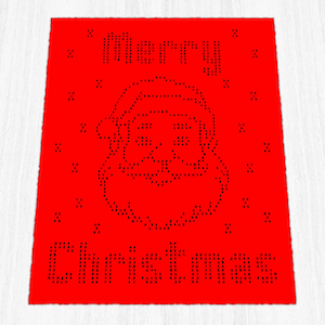 Santa Claus Crochet Blanket Pattern: Father Christmas Filet Chart (PDF Download)