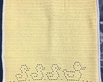 Filet crochet duck blanket pattern deals
