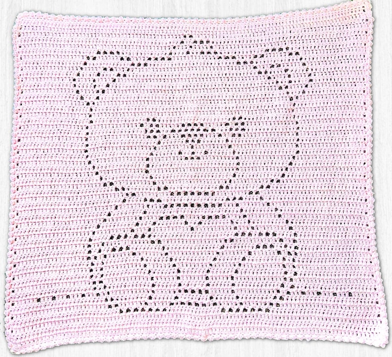 Teddy Bear Filet Crochet Baby Blanket Pattern (PDF Download) - Etsy