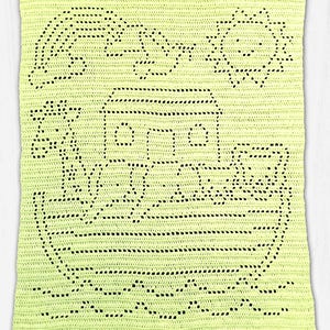 Noah's Ark Filet Crochet Baby Blanket Pattern: US/UK Terms (PDF Download)