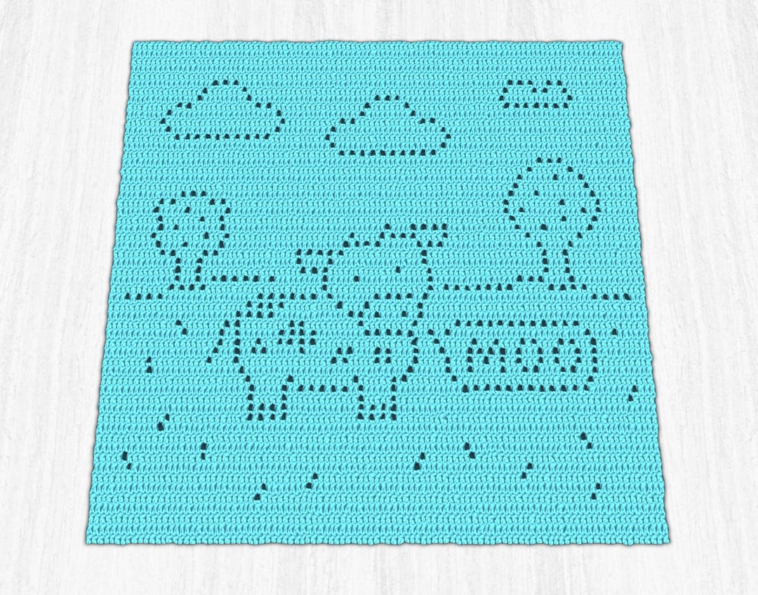 Cow Filet Crochet PDF | Moo Blanket Pattern | Filet Crochet Chart PDF ...