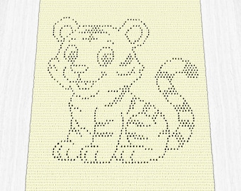 Modèle de couverture pour bébé tigre au crochet : création de filet facile (téléchargement PDF)
