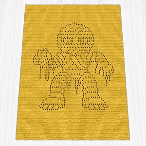 Mummy Filet Crochet Blanket PDF Pattern