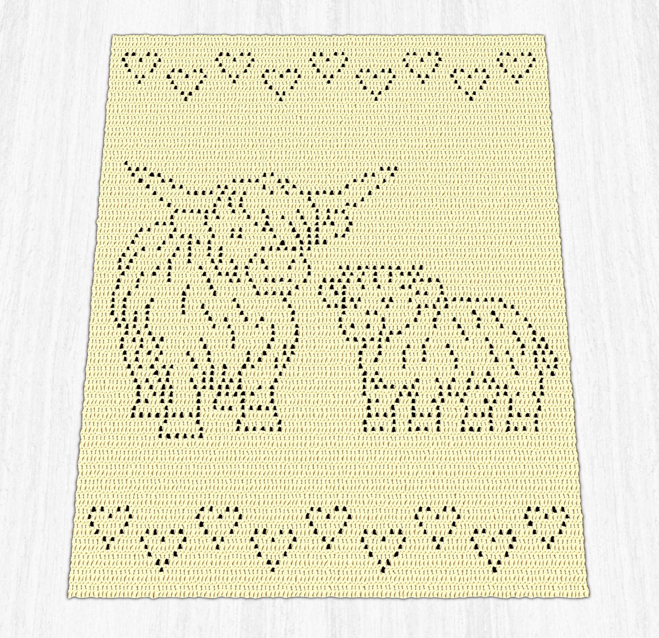 39 Highland Cow Crochet Patterns for Rustic, Fluffy Amigurumi Charm 34 Highland Cows Filet Crochet Baby Blanket