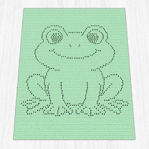 カエルのフィレ編みベビーブランケットのパターン（PDF）