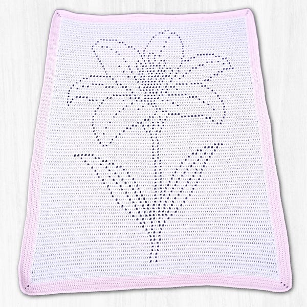 Lily Filet Crochet Lapghan Blanket Pattern PDF