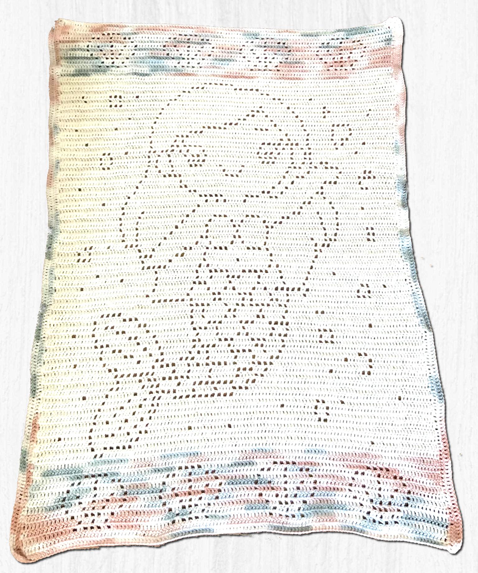 Mermaid Filet Crochet Baby Blanket