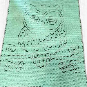 Patrón de manta de bebé de crochet con forma de búho (Descargar PDF)