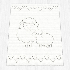 Patrón PDF de manta de oveja para bebé / Cochecito de crochet de filete de cordero