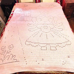 Princess Castle Filet Crochet Blanket Pattern (PDF Pattern)