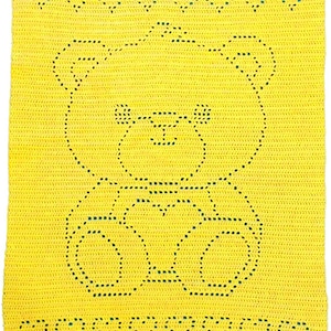 Teddy Bear Filet Crochet Baby Blanket Pattern PDF – Gender-Neutral, Quick & Easy DIY Baby Shower Gift