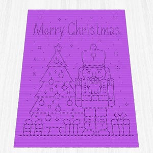 Nutcracker and Christmas Tree Filet Crochet Blanket PDF Pattern
