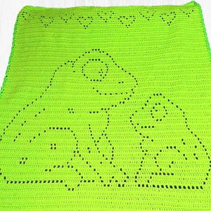 Frogs Filet Crochet Baby Blanket PDF Pattern