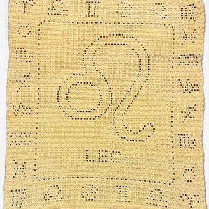 Leo Filet Crochet Pattern: Zodiac Blanket Chart (PDF Download)