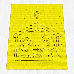 Nativity of Jesus Baby Filet Crochet Blanket PDF