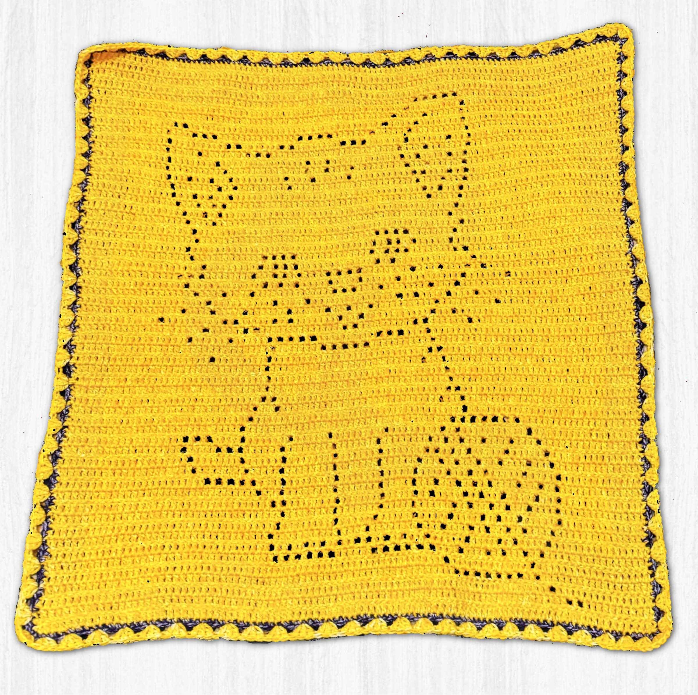 Kitten Baby Blanket PDF Pattern | Filet Crochet