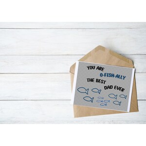 Tarjeta imprimible para el día del padre, el mejor papá de todos los tiempos, tarjeta de pescado