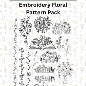 Floral Stickmuster Aufkleber: Anfänger Stick und Stich Designs