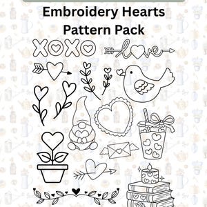 Motifs de broderie à l'aide d'un bâtonnet pour la Saint-Valentin : autocollants floraux (Paquet de 15)
