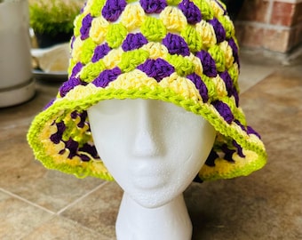 Cotton Granny Stitch Bucket Hat