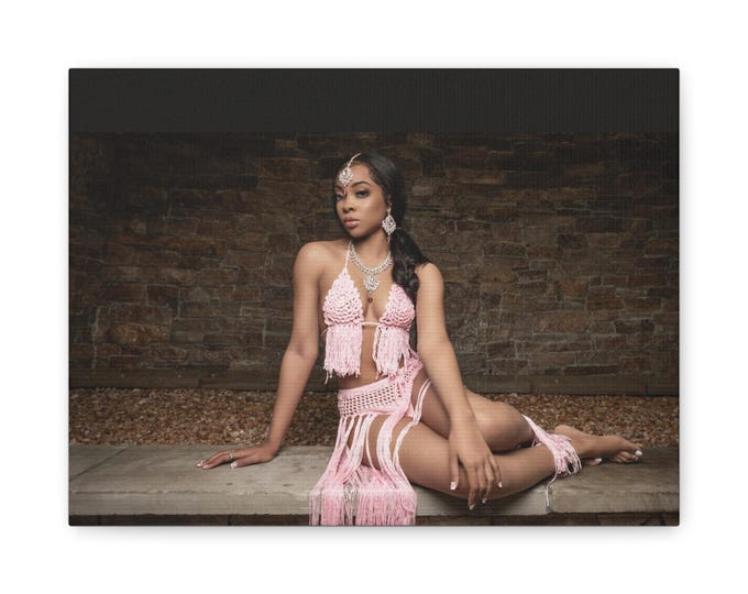 Elegant Fringed Fashion Matte Canvas Art